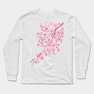 pink cherry blossom watercolor 2020 Long Sleeve T-Shirt